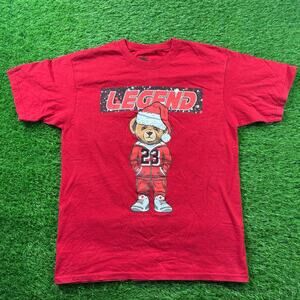 Bailey Apparel VIBES Red Legend 23 MJ Bear Christmas Jordan T-Shirt Mens L